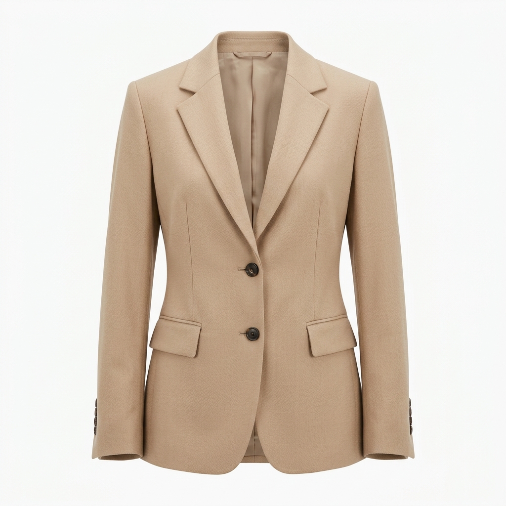 Camel Tailored Blazer — classic beige jacket